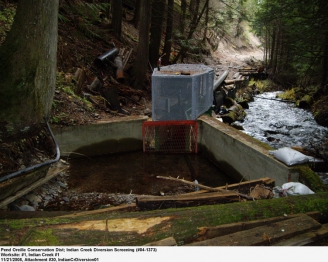 Indian Creek Water Diversion After Fish Screen Was Installed